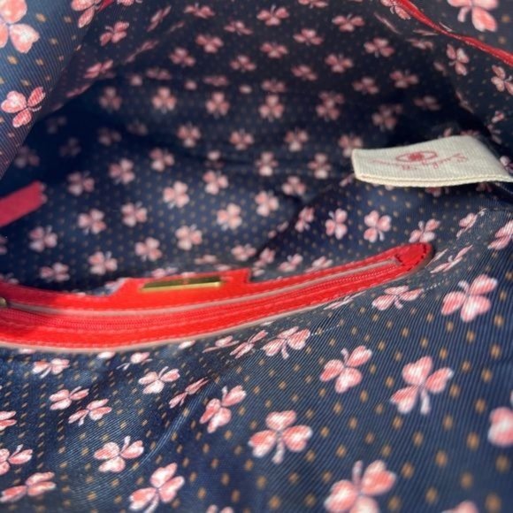 Vintage Lucky Brand Red Leather Hobo Bohemian Shoulder Bag Purse Retro Style main image 7